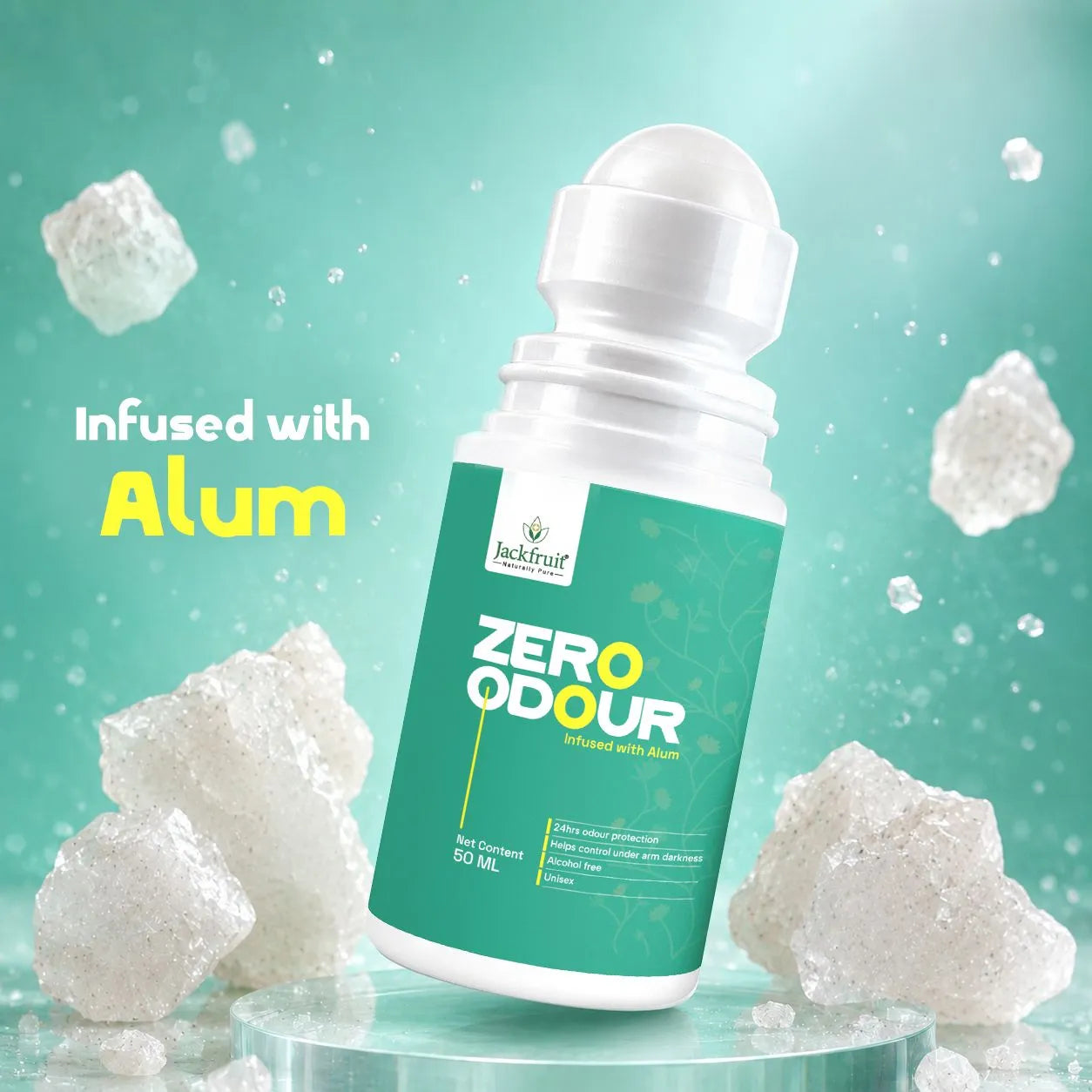Zero Odour Under Arm Roll-on| Alum Powered Odour Protection | Help Reduce Underarm Darkness | For Men & Women | 24 hrs Odour Protection
