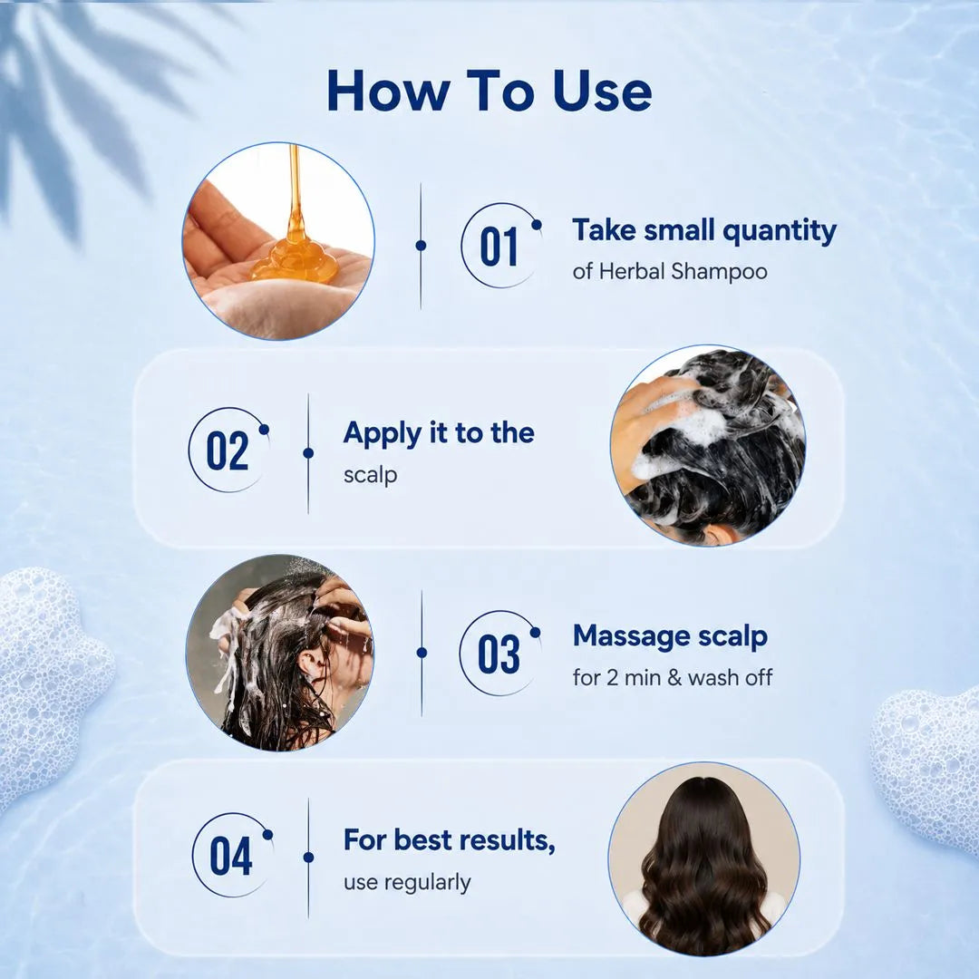 Herbal Shampoo | Awala, reetha, shikakai base | Controls Dandruff | Soft on your hair roots
