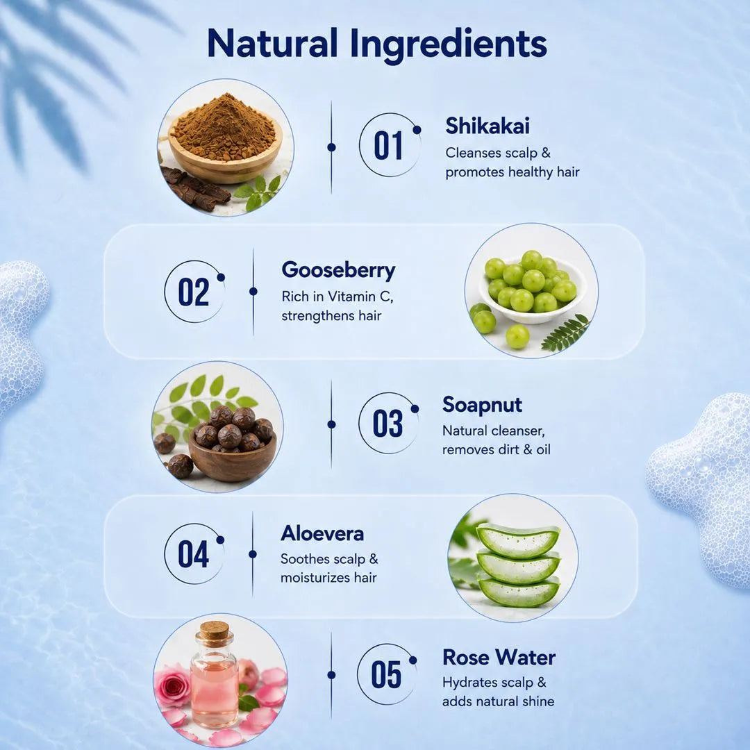 Herbal Shampoo | Awala, reetha, shikakai base | Controls Dandruff | Soft on your hair roots